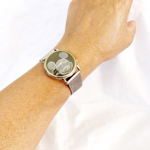 Vintage Mickey Mouse black/stainless steel strap watch.